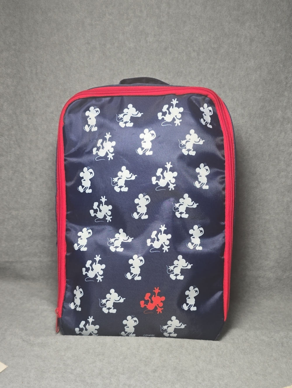 Disney Navy Blue Kids Shoe Bag with Red Trim and White Character Print